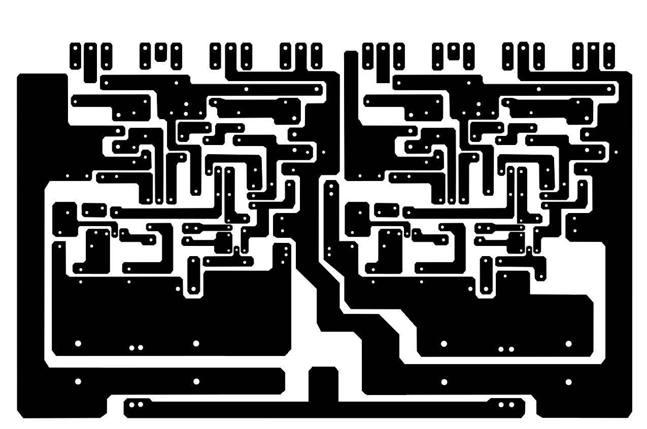 Stereo amplifier circuit board using 2sc5200 and 2sa1943