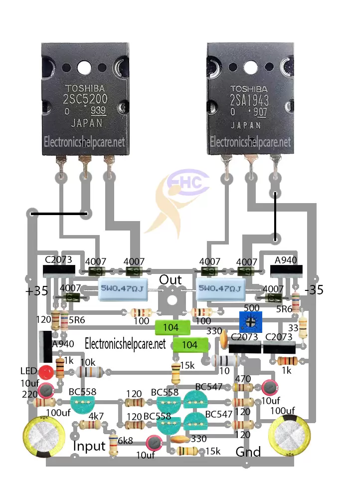 Amplificador de alta fidelidad de 100 vatios .
