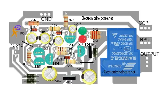 Speaker protection circuit diagram for amplifier
