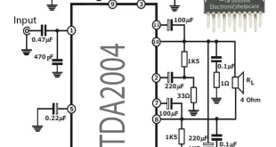 20 watts amplifier circuit diagram using TDA2004