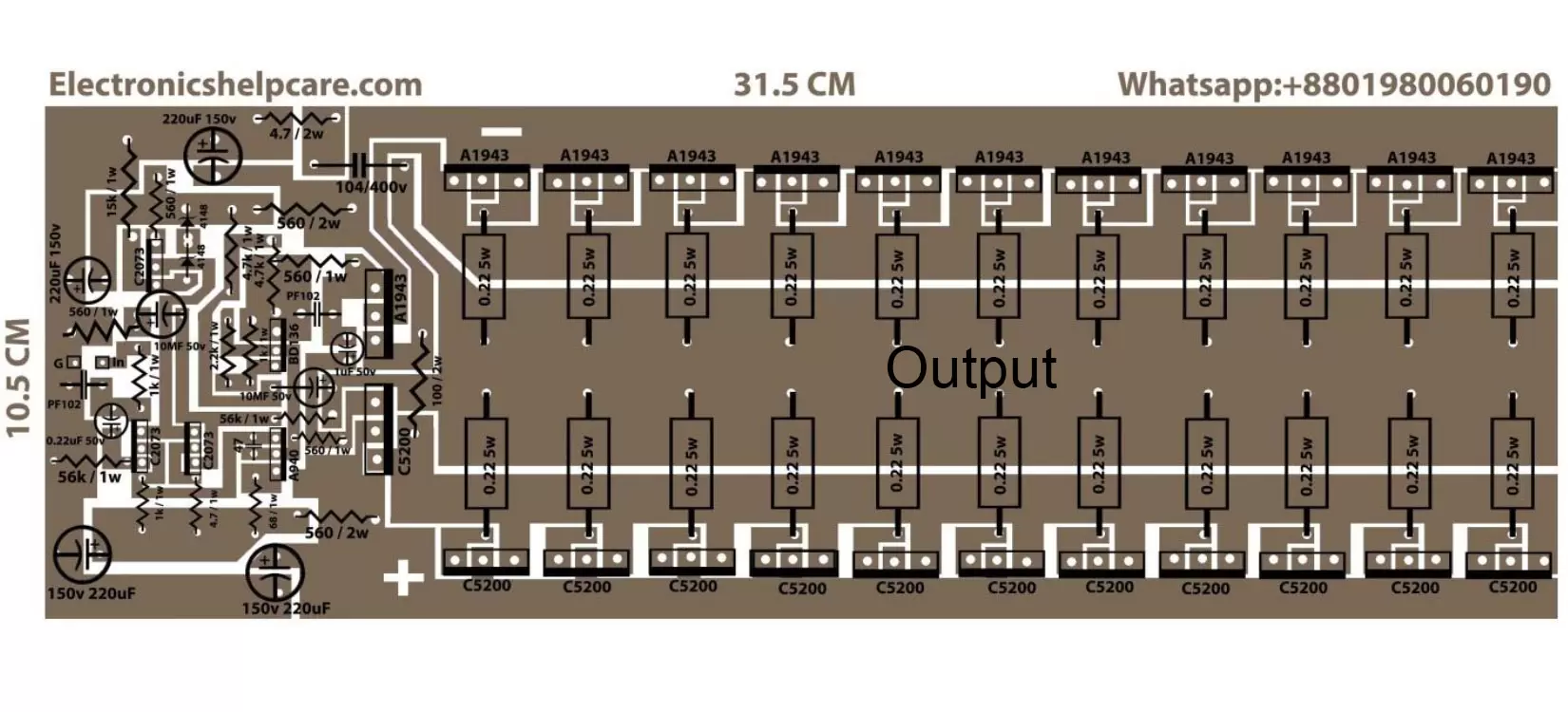 DIY amplifier circuit diagram 500+500 watts .