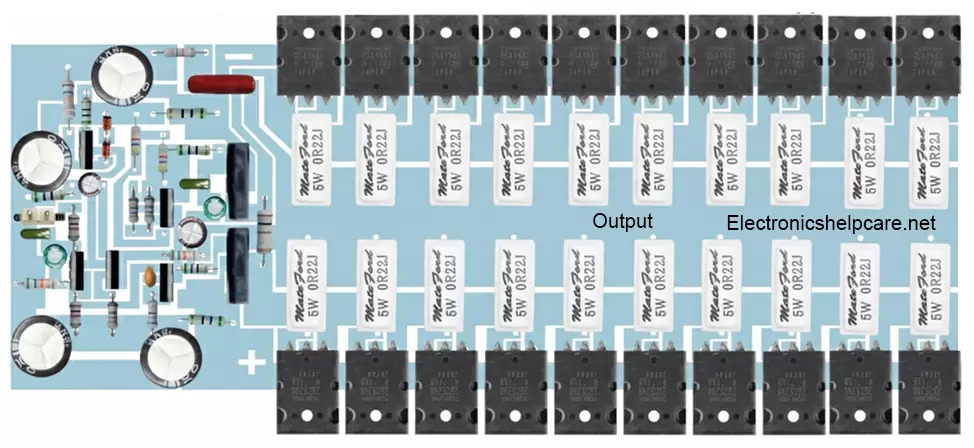 DIY amplifier circuit diagram 500+500 watts