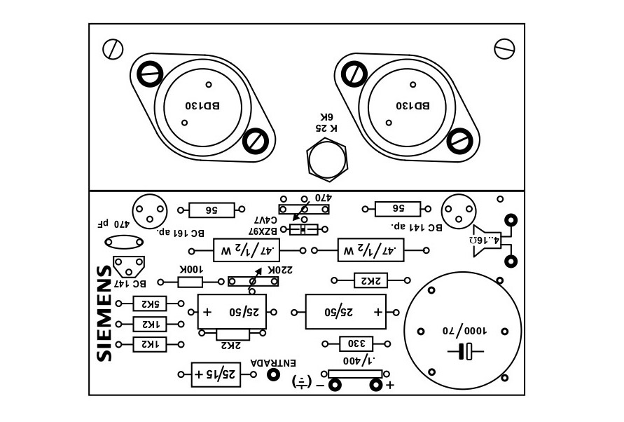 100 watts amplifier circuit diagram using 2n3055 - Electronics Help Care